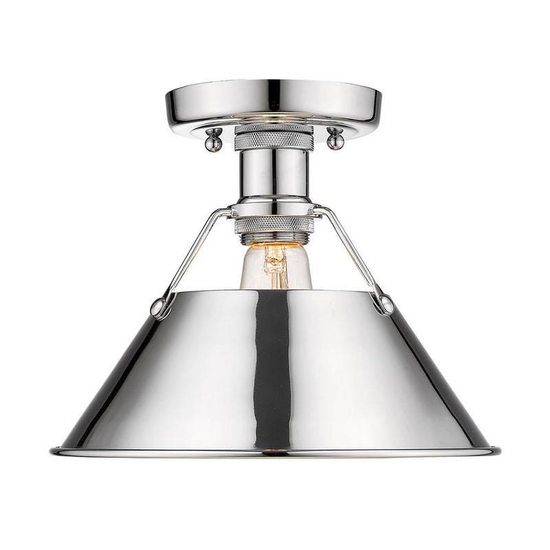Golden 3306-FM CH-CH One Light Flush Mount, Chrome