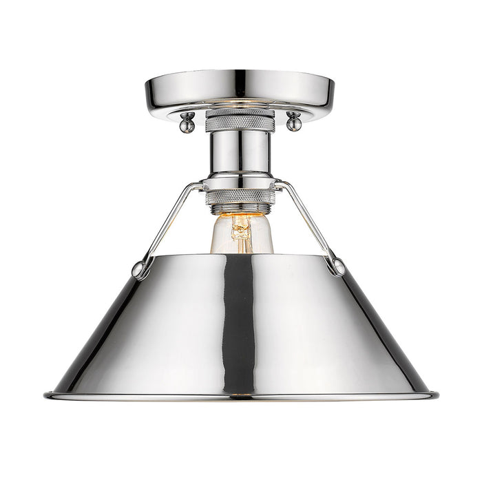 Golden 3306-FM CH-CH One Light Flush Mount, Chrome