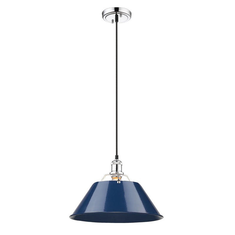 Golden 3306-L CH-NVY One Light Pendant, Chrome