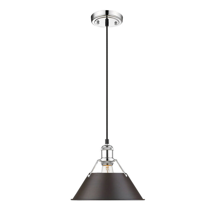 Golden 3306-M CH-RBZ One Light Pendant, Chrome