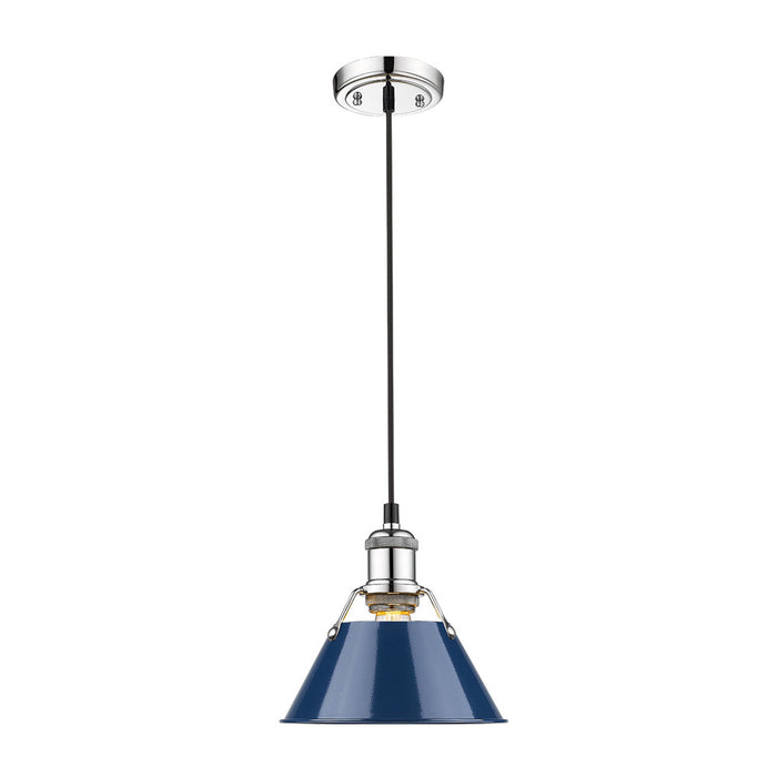 Golden 3306-S CH-NVY One Light Mini Pendant, Chrome