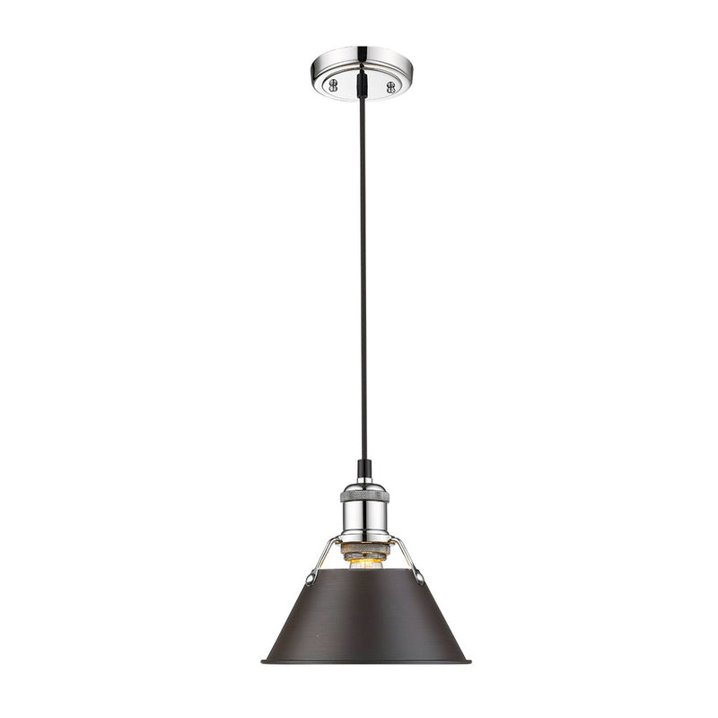 Golden 3306-S CH-RBZ One Light Mini Pendant, Chrome