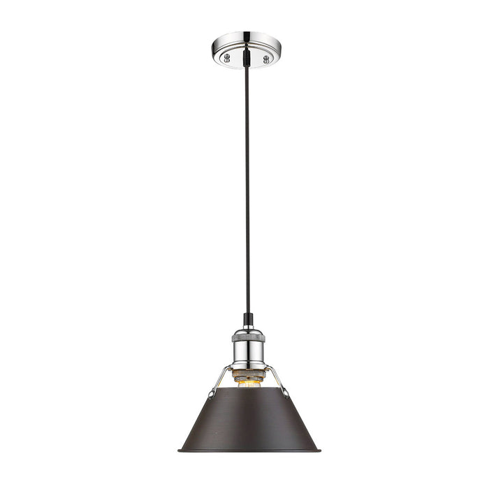 Golden 3306-S CH-RBZ One Light Mini Pendant, Chrome