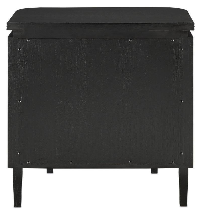 Currey and Company 3000-0098 Nightstand, Caviar Black/Antique Brass