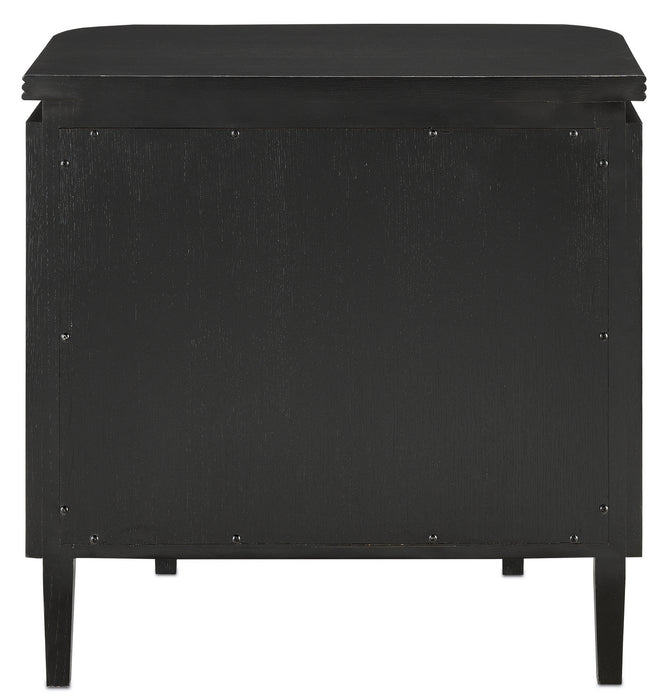 Currey and Company 3000-0098 Nightstand, Caviar Black/Antique Brass