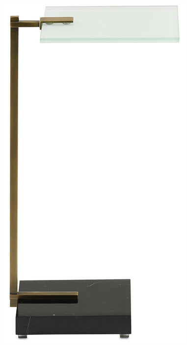 Currey and Company 4000-0032 Drinks Table, Antique Brass/Black