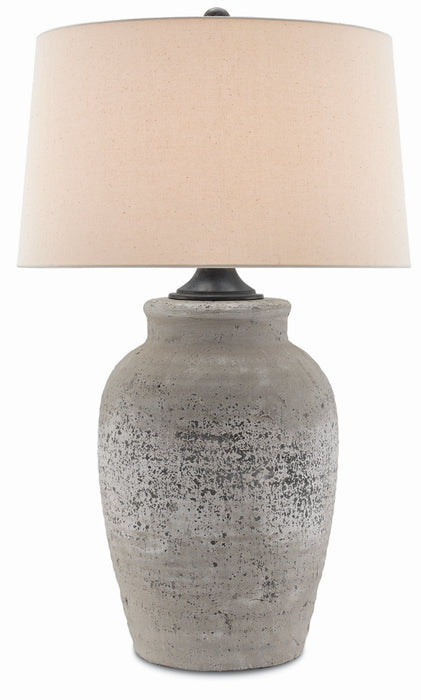 Currey and Company 6000-0149 One Light Table Lamp, Rustic Gray/Aged Black