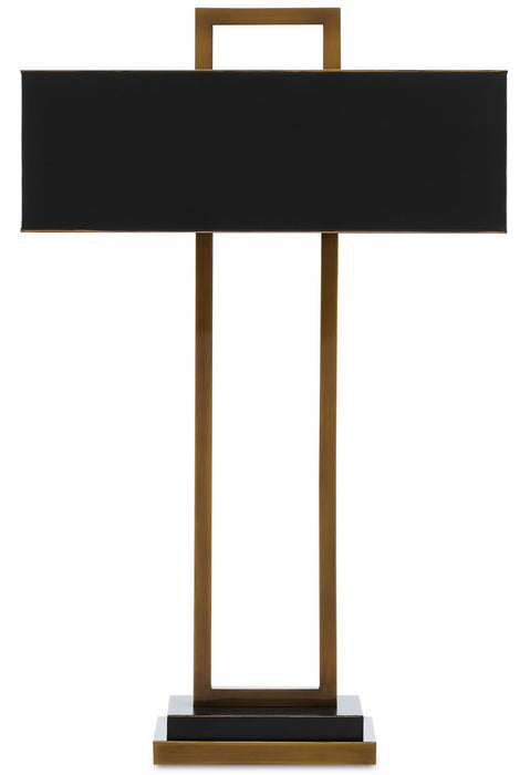 Currey and Company 6000-0209 Two Light Table Lamp, Antique Brass/Oil Rubbed Bronze