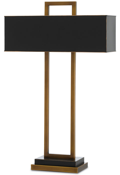 Currey and Company 6000-0209 Two Light Table Lamp, Antique Brass/Oil Rubbed Bronze