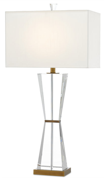 Currey and Company 6000-0210 One Light Table Lamp, Clear/Antique Brass