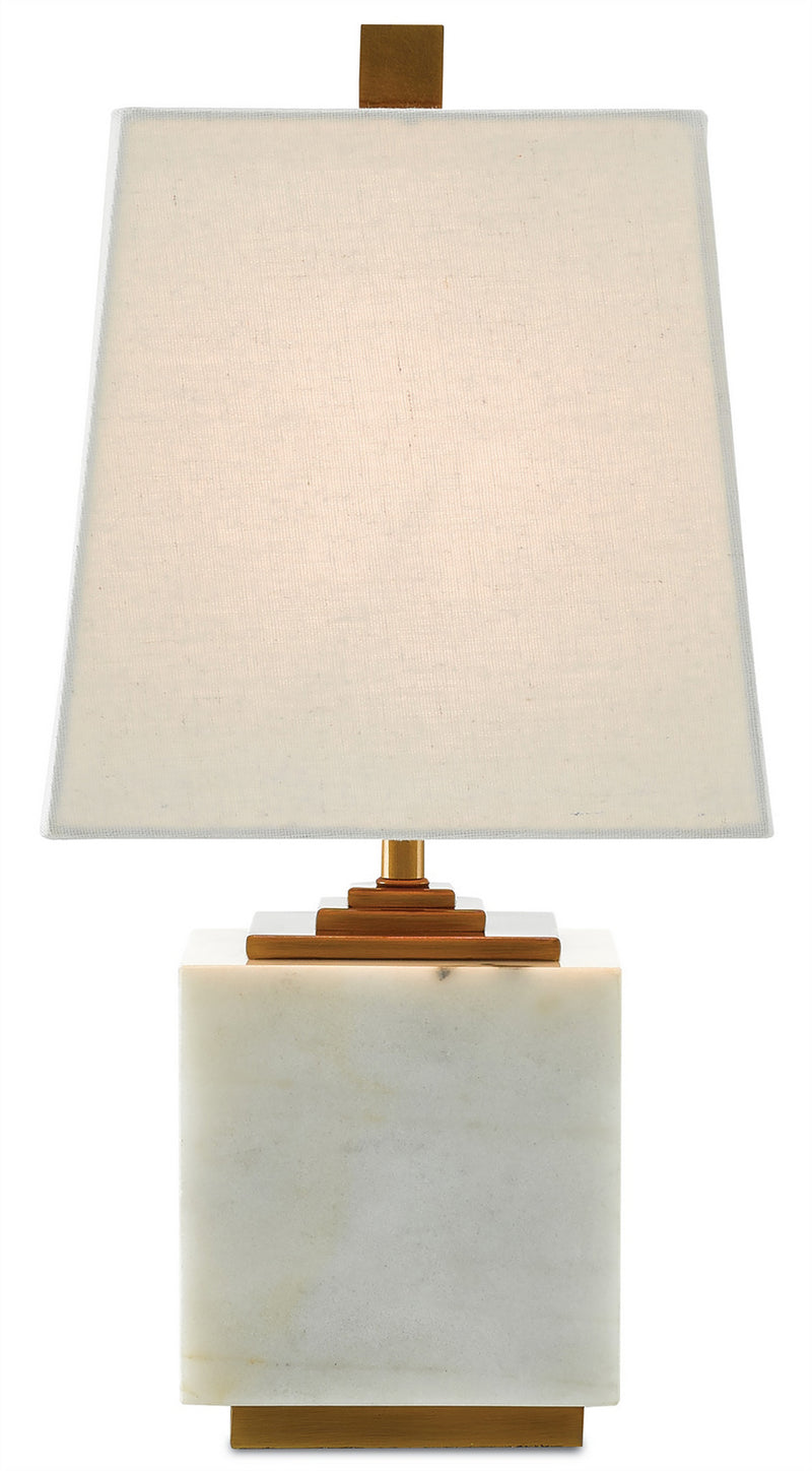 Currey and Company 6000-0215 One Light Table Lamp, White/Antique Brass