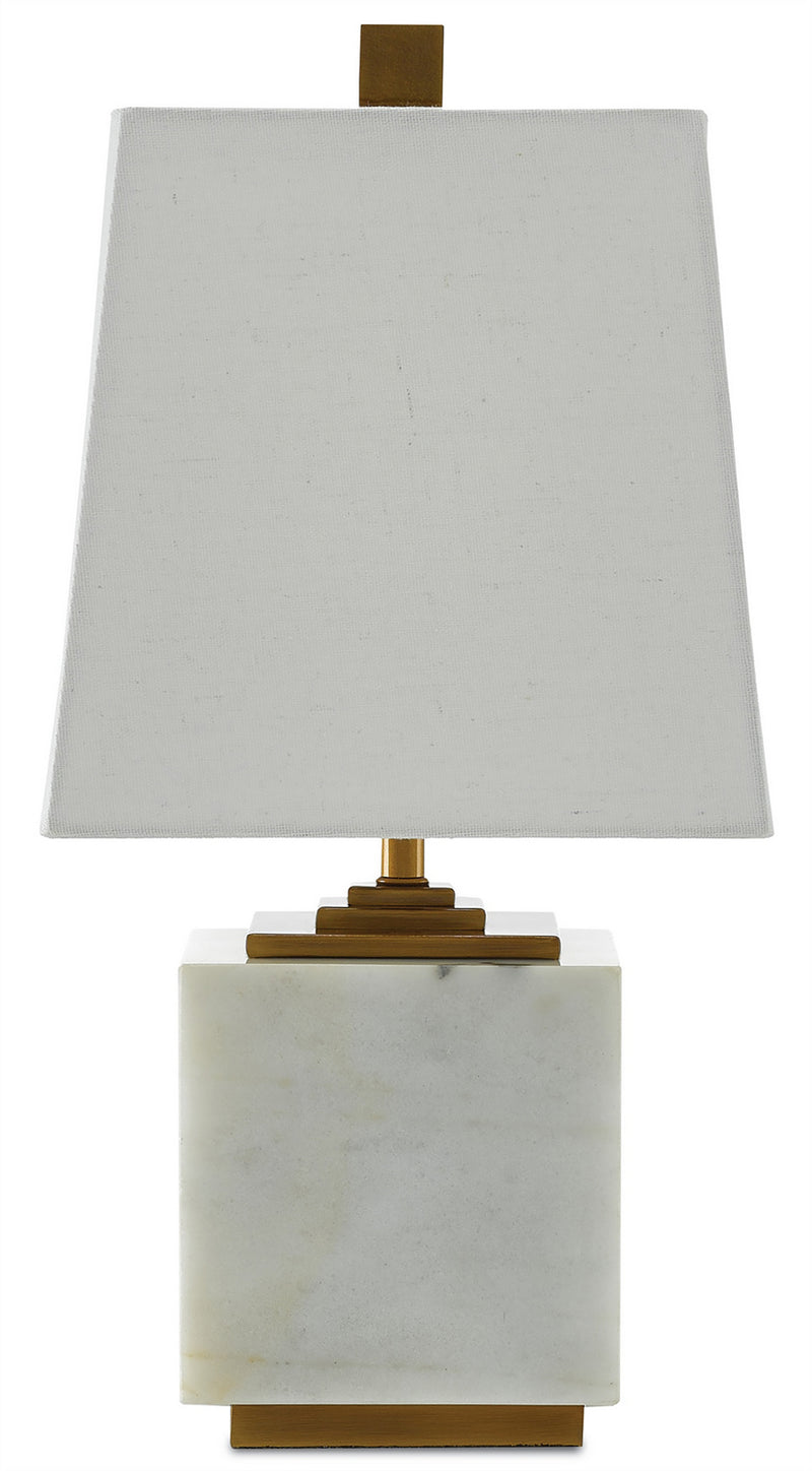 Currey and Company 6000-0215 One Light Table Lamp, White/Antique Brass