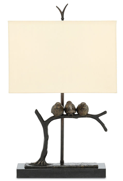 Currey and Company 6000-0240 Two Light Table Lamp, Bronze/Black