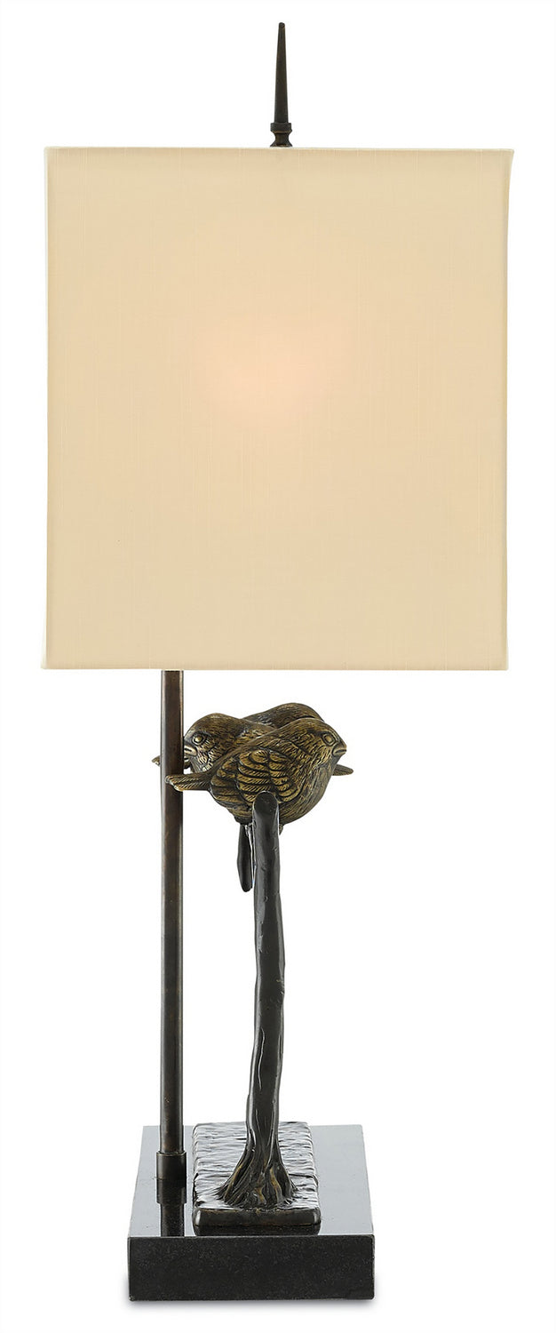 Currey and Company 6000-0240 Two Light Table Lamp, Bronze/Black