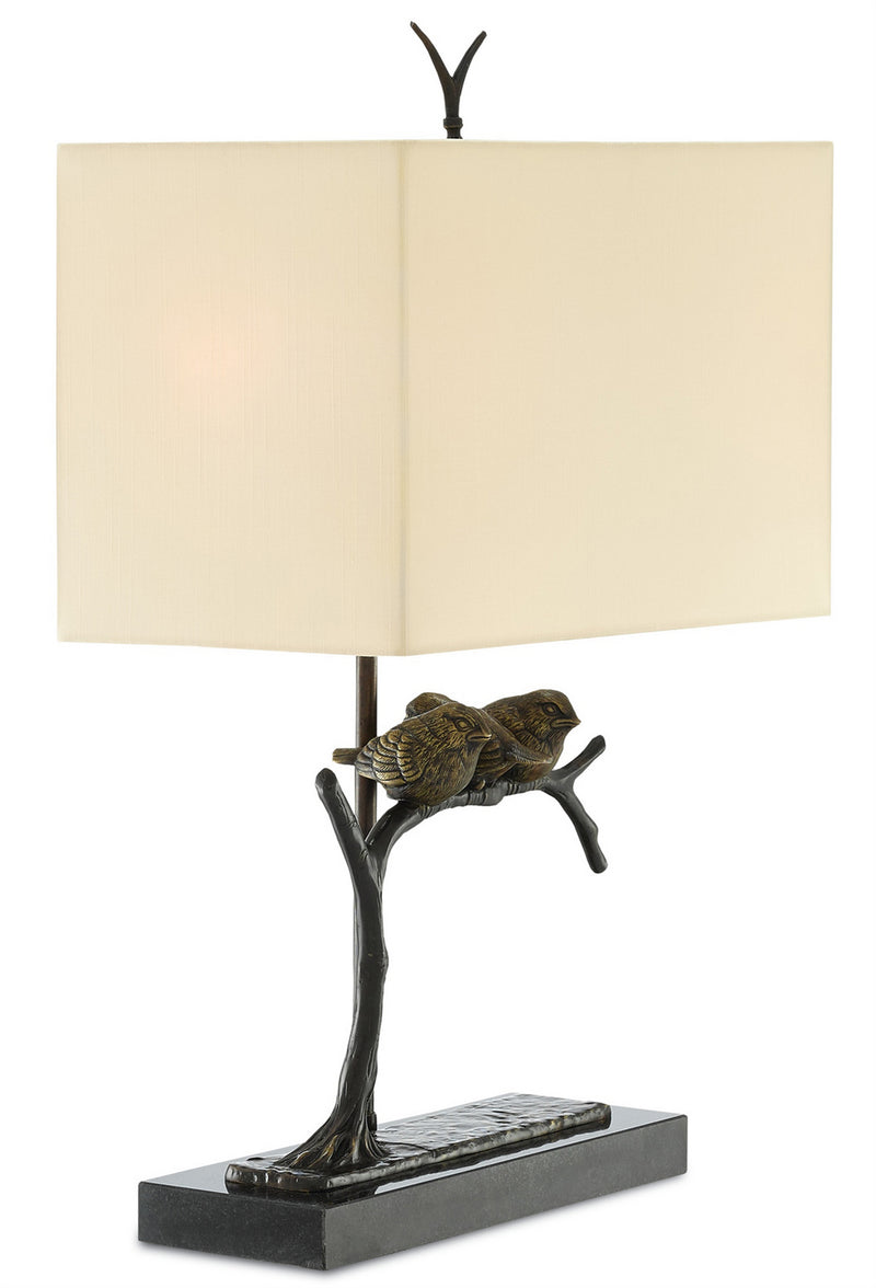 Currey and Company 6000-0240 Two Light Table Lamp, Bronze/Black