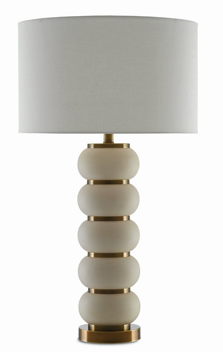 Currey and Company 6000-0276 One Light Table Lamp, White Mud/Antique Brass