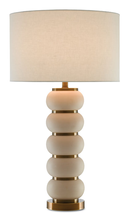 Currey and Company 6000-0276 One Light Table Lamp, White Mud/Antique Brass