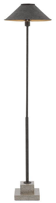 Currey and Company 8000-0016 One Light Floor Lamp, MolÃ© Black/Contemporary Gold Leaf/Polished Concrete