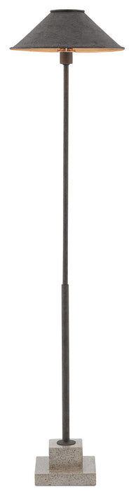 Currey and Company 8000-0016 One Light Floor Lamp, MolÃ© Black/Contemporary Gold Leaf/Polished Concrete