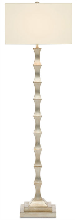 Currey and Company 8000-0019 One Light Floor Lamp, Silver Leaf