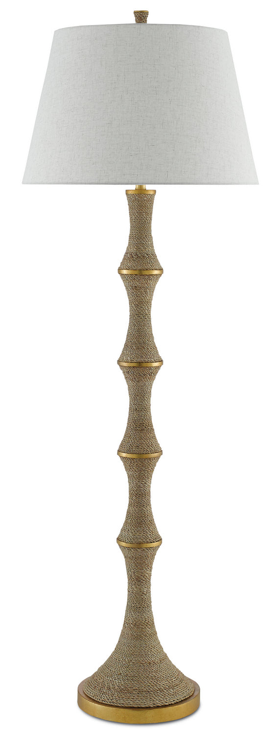 Currey and Company 8000-0039 One Light Floor Lamp, Natural/Dark Contemporary Gold Leaf