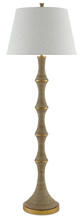 Currey and Company 8000-0039 One Light Floor Lamp, Natural/Dark Contemporary Gold Leaf