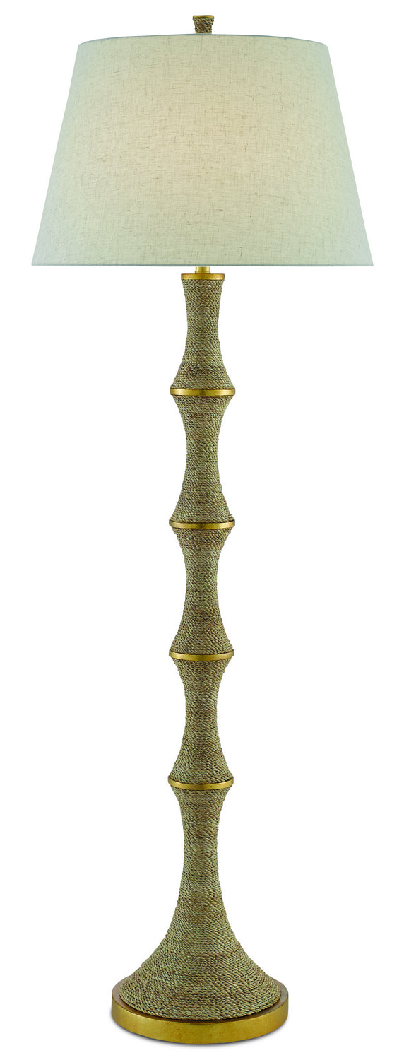 Currey and Company 8000-0039 One Light Floor Lamp, Natural/Dark Contemporary Gold Leaf