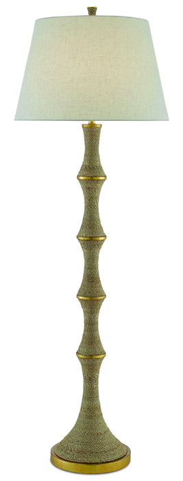 Currey and Company 8000-0039 One Light Floor Lamp, Natural/Dark Contemporary Gold Leaf