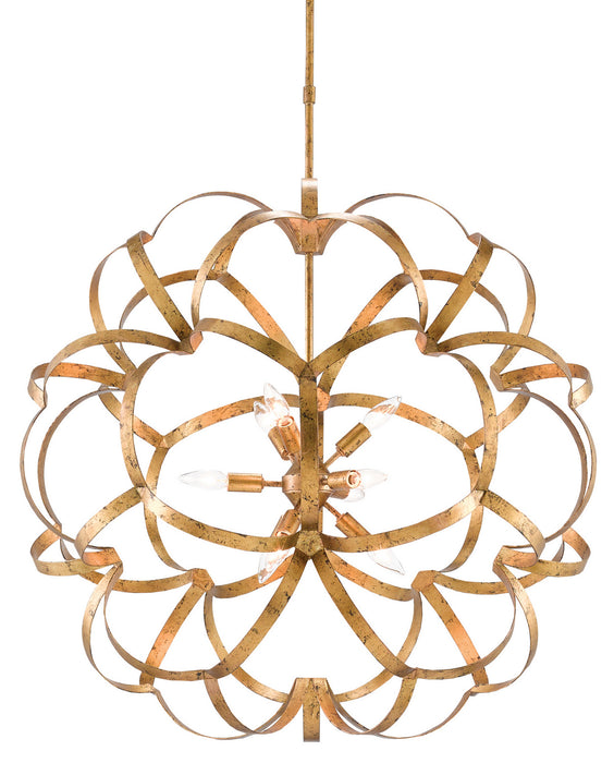 Currey and Company 9000-0259 Nine Light Chandelier, Autumn Gold