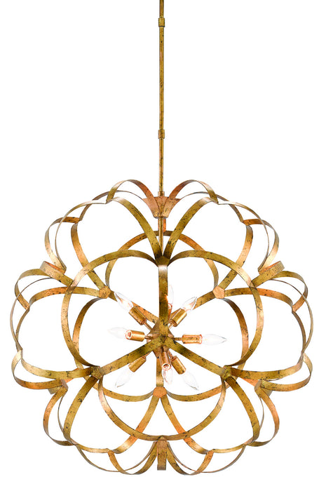Currey and Company 9000-0259 Nine Light Chandelier, Autumn Gold