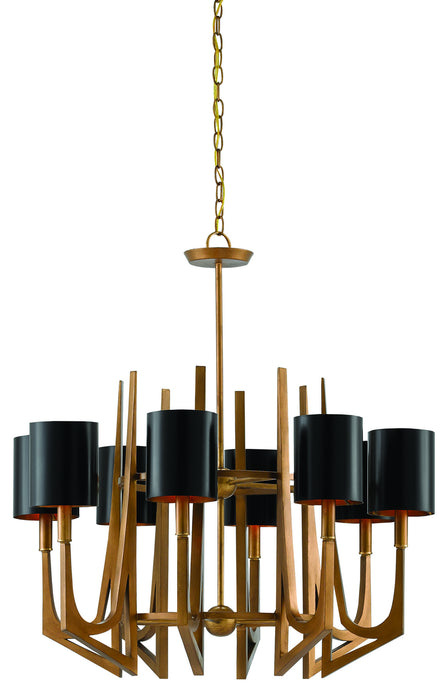 Currey and Company 9000-0332 Eight Light Chandelier, Brass