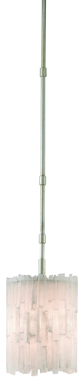 Currey and Company 9000-0344 One Light Pendant, Natural/Chinois Silver Leaf