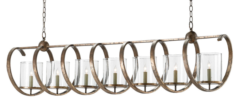 Currey and Company 9000-0263 Seven Light Chandelier, Pyrite Bronze