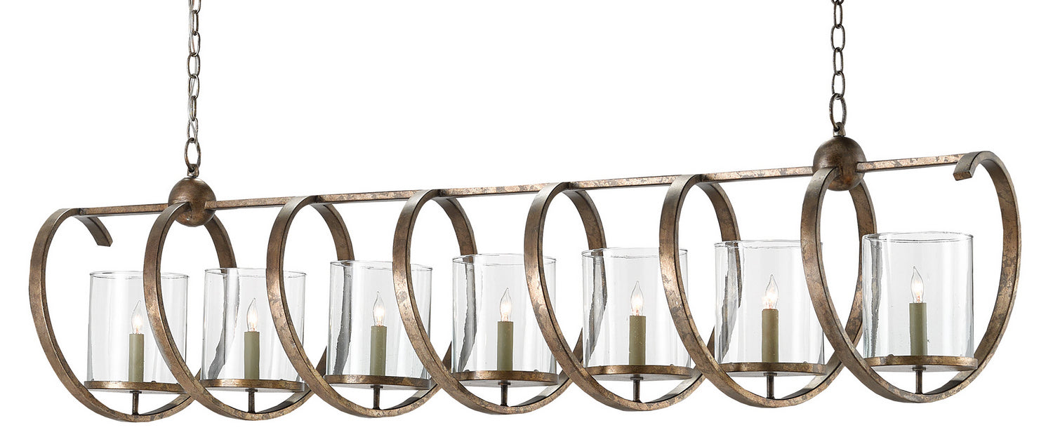 Currey and Company 9000-0263 Seven Light Chandelier, Pyrite Bronze