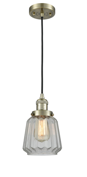 Innovations 201C-AB-G142 One Light Mini Pendant, Antique Brass