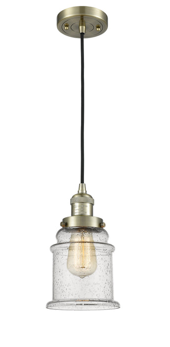 Innovations 201C-AB-G184 One Light Mini Pendant, Antique Brass