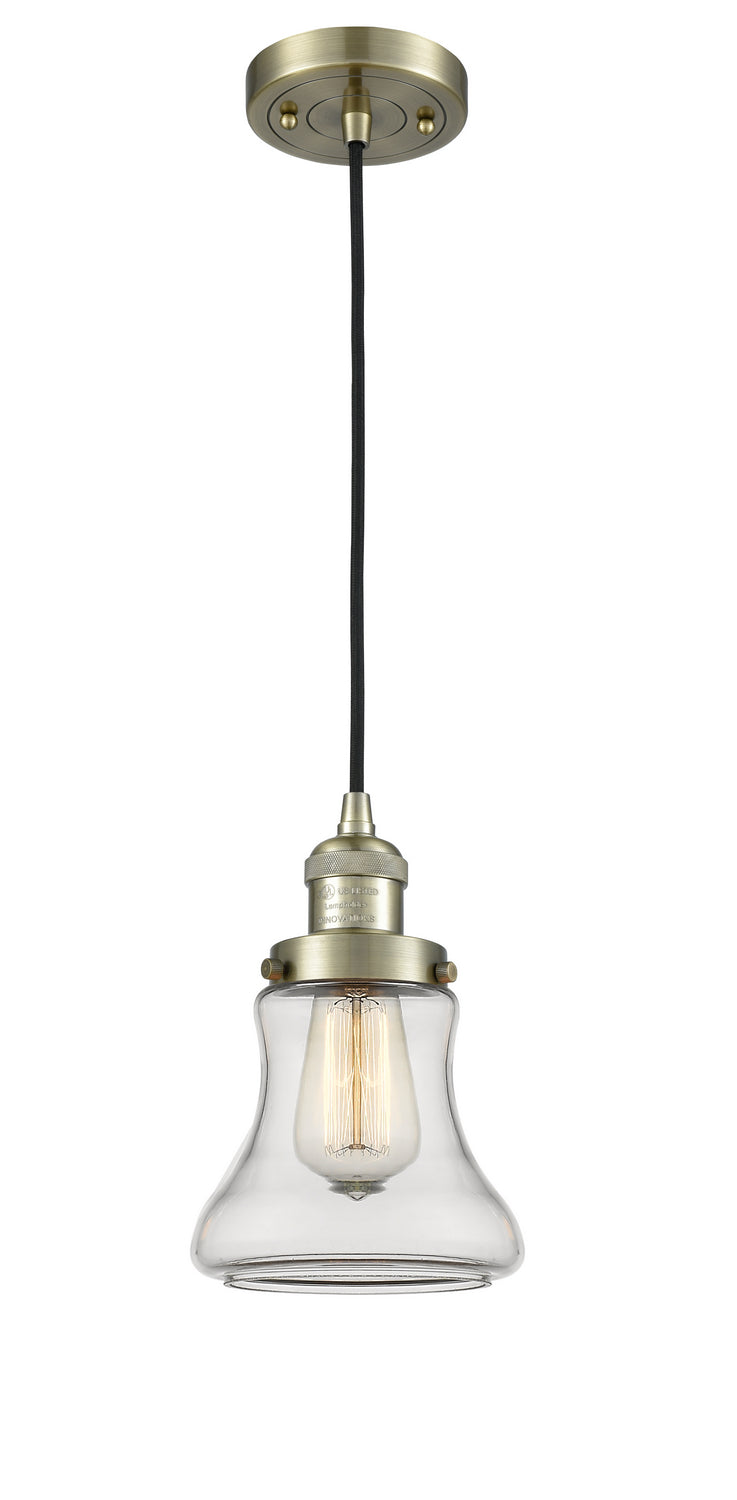 Innovations 201C-AB-G192 One Light Mini Pendant, Antique Brass