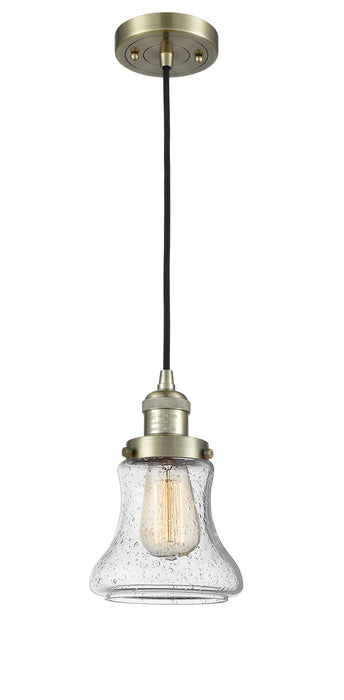 Innovations 201C-AB-G194 One Light Mini Pendant, Antique Brass