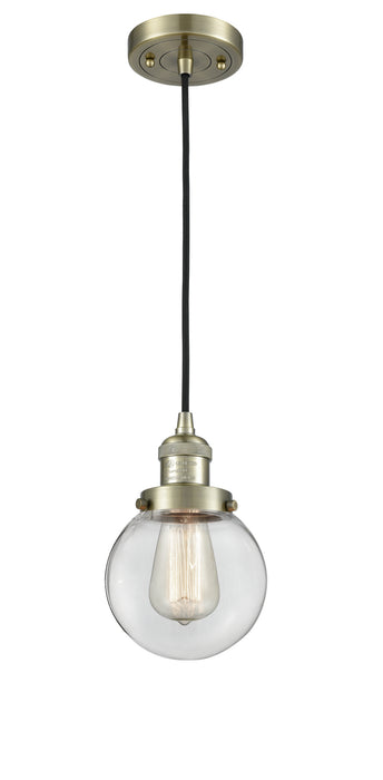 Innovations 201C-AB-G202-6 One Light Mini Pendant, Antique Brass