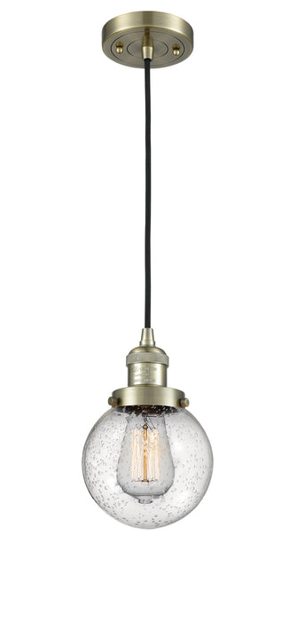 Innovations 201C-AB-G204-6 One Light Mini Pendant, Antique Brass