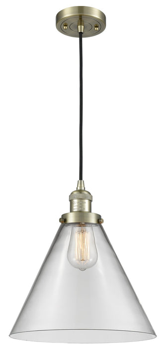 Innovations 201C-AB-G42-L One Light Mini Pendant, Antique Brass