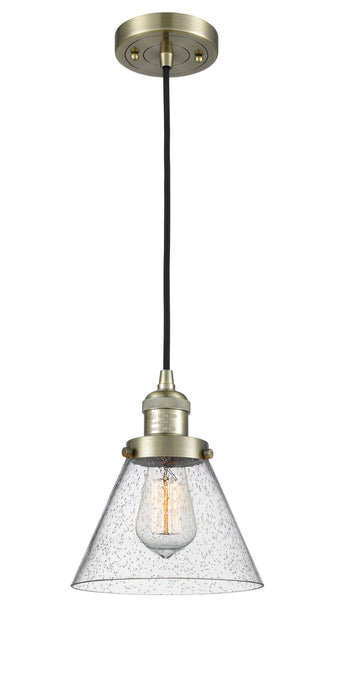 Innovations 201C-AB-G44 One Light Mini Pendant, Antique Brass