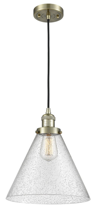 Innovations 201C-AB-G44-L One Light Mini Pendant, Antique Brass