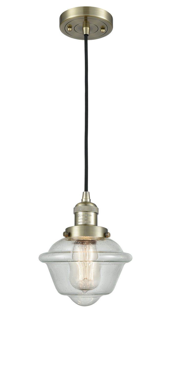 Innovations 201C-AB-G534 One Light Mini Pendant, Antique Brass