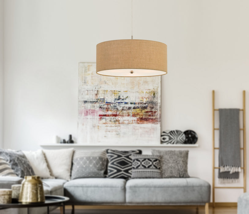 Cal Lighting FX-3627-3P Three Light Pendant, Burlap