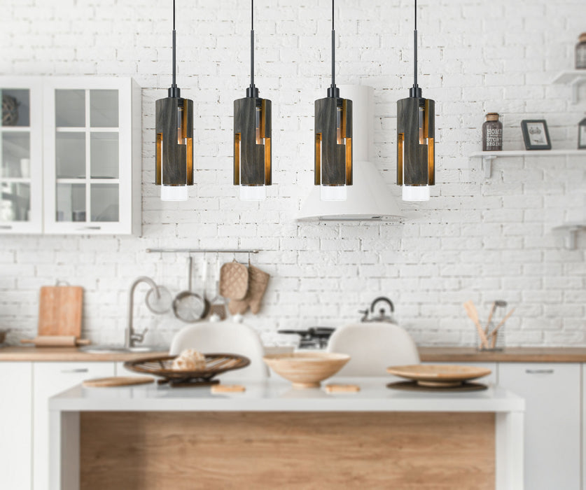 Cal Lighting FX-3641-4 Four Light Chandelier, Wood