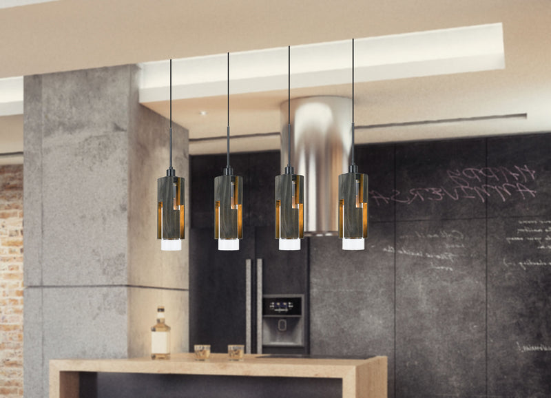 Cal Lighting FX-3641-4 Four Light Chandelier, Wood