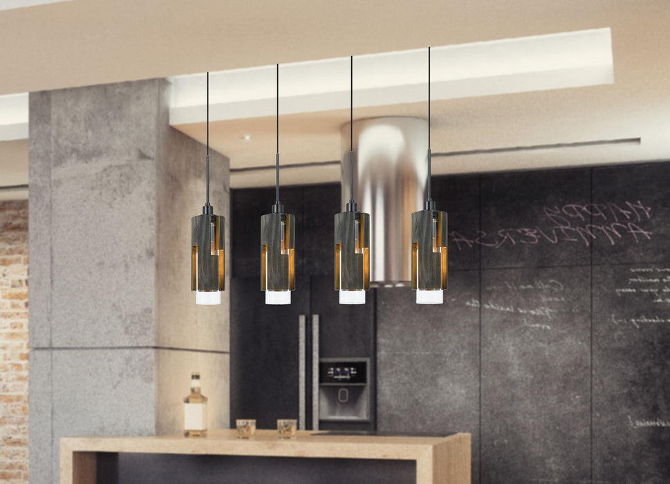 Cal Lighting FX-3641-4 Four Light Chandelier, Wood