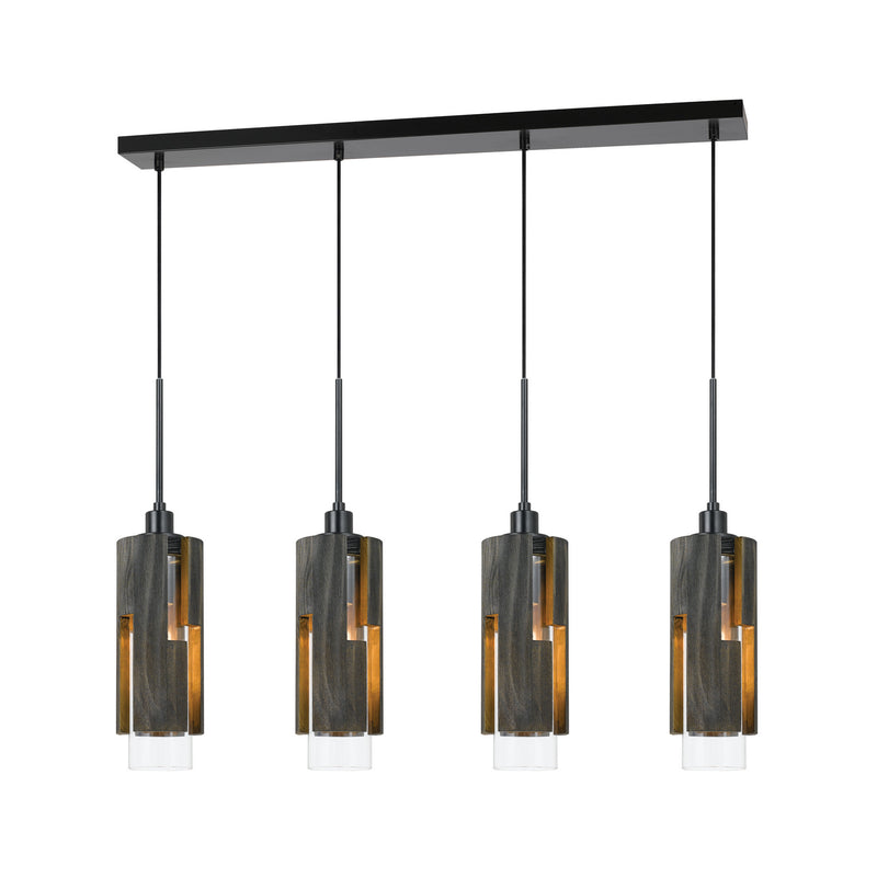 Cal Lighting FX-3641-4 Four Light Chandelier, Wood