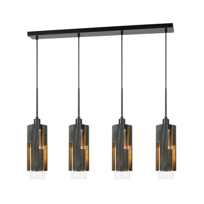 Cal Lighting FX-3641-4 Four Light Chandelier, Wood